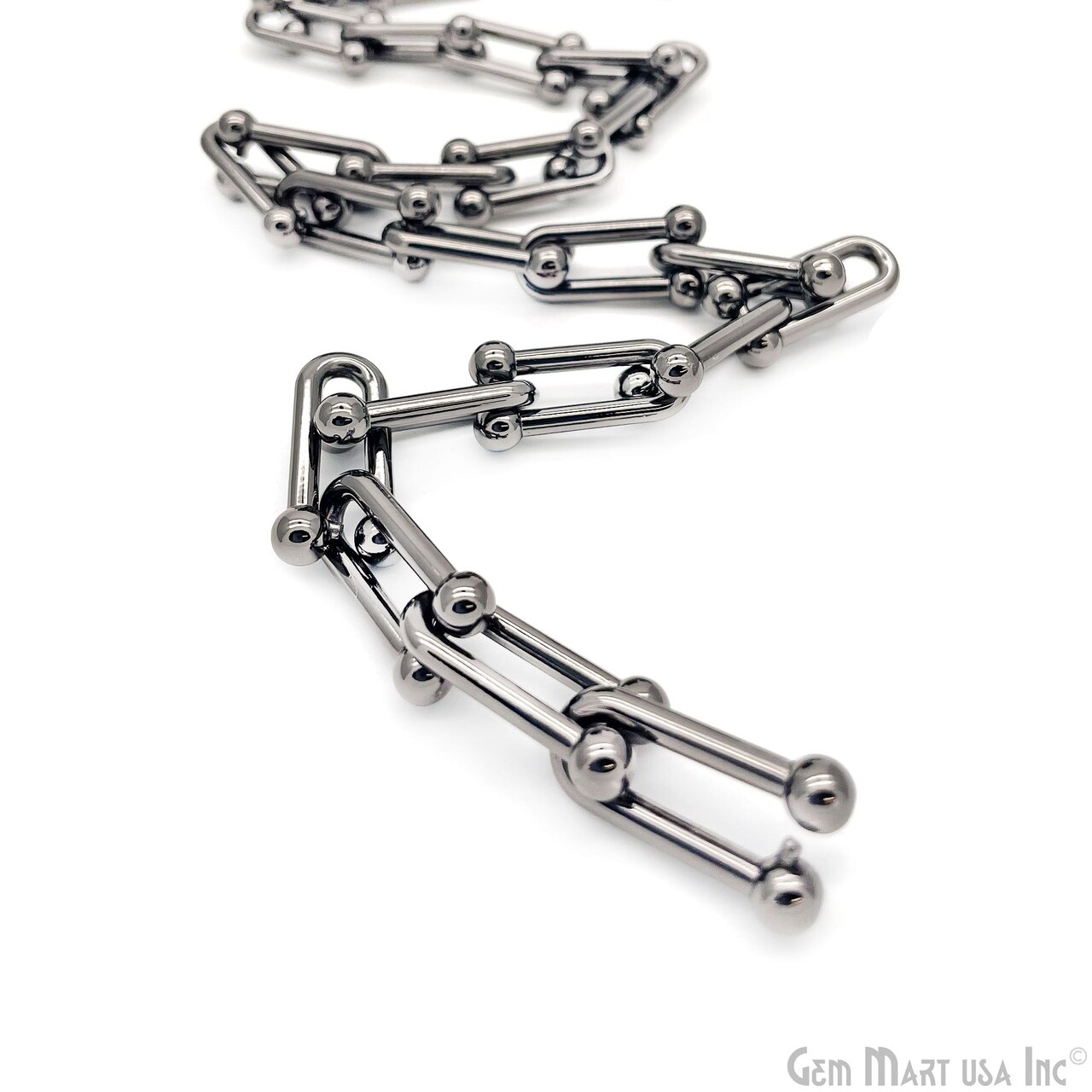 Black Finding Chain, Black Plated Jewelry Making Chain, DIY Necklace Chain, Assorted Styles, 1 foot, GemMartUSA (BPCH)